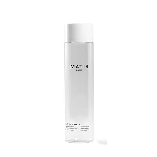 "Bilde av Matis Réponse Regard Infusion-Eyes flasken, perfekt for å illustrere produktets elegante emballasje og effektivitet i øyepleie."