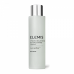 "Elemis Dynamic Resurfacing Skin Smoothing Essence flaske på en ren overflate, illustrerer dens elegante design og avanserte hudpleieteknologi"