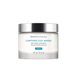 SkinCeuticals Clarifying Clay Masque leirebaserte ansiktsmasken er beriket med kaolin, bentonitt og planteekstrakter for å rense huden i dybden, absorbere overflødig talg og fjerne urenheter.