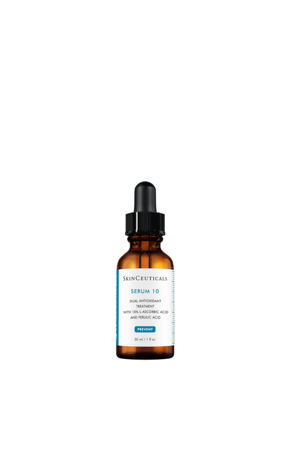 "Bilde av SkinCeuticals Serum 10 flaske, perfekt for daglig bruk for antioksidantbeskyttelse og hudfornyelse."