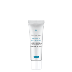 Bilde av SkinCeuticals Glycolic 10 Renew Overnight pakning på en ren og stilig bakgrunn, illustrerer produktets elegante design og effektive ingredienser