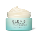 "Bilde av Elemis Pro-Collagen Vitality Eye Cream i en elegant beholder, fremhever produktets luksuriøse og effektive formulering for øyekonturene."