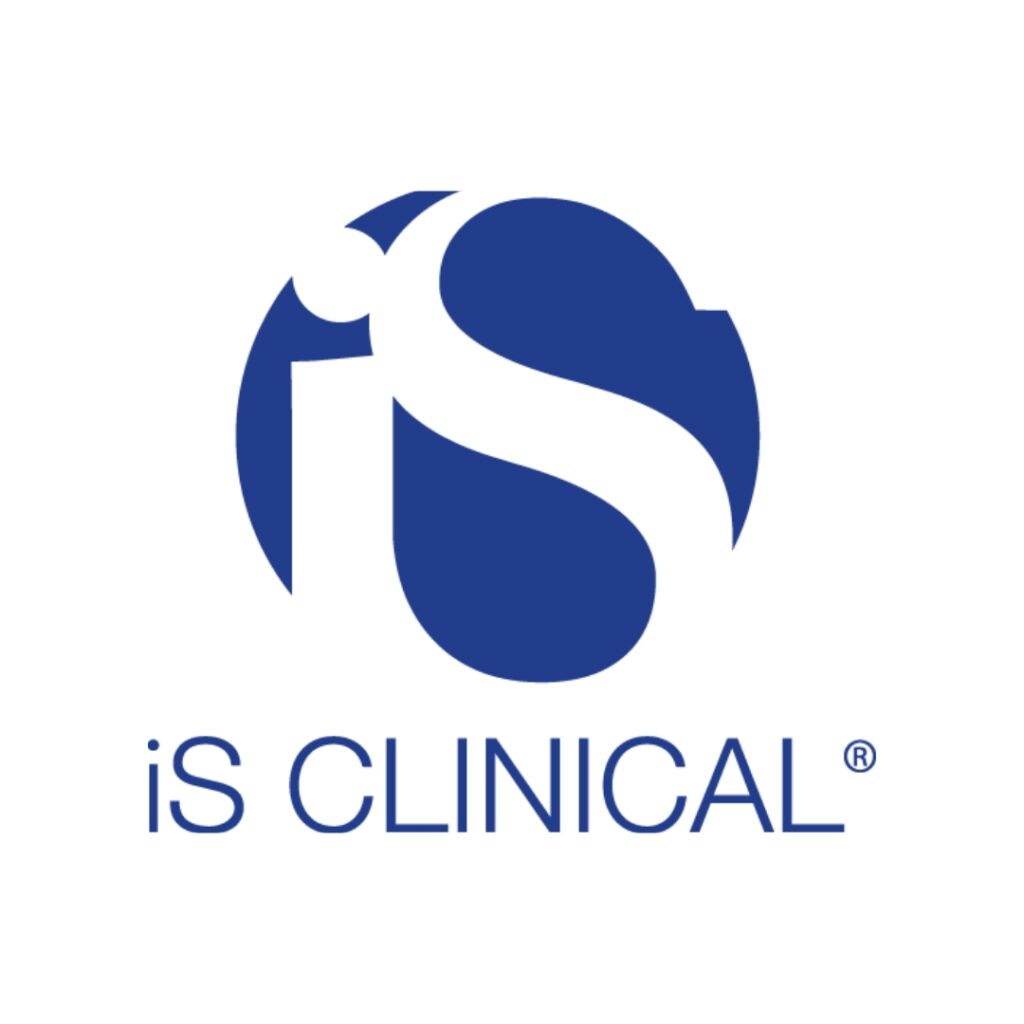 "iS Clinical-logo – avansert medisinsk hudpleie med botaniske ingredienser og klinisk dokumenterte resultater, tilgjengelig hos Oslo Hudpleieklinikk Medispa."